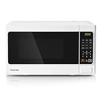 TOSHIBA 20 Liter 800W Digital Solo Small Microwave With 11 Power Levels, One-touch Express Cook with 6 Preset Recipe, Defrost, Digital Display, Perfect for 9 pizza, Easy Clean, White- MM-EM20P(WH)