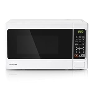 TOSHIBA 20 Liter 800W Digital Solo Small Microwave With 11 Power Levels, One-touch Express Cook with 6 Preset Recipe, Defrost, Digital Display, Perfect for 9” pizza, Easy Clean, White- MM-EM20P(WH)