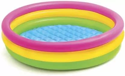 Image of Summer Special Inflatable Kids Swimming Pool | Kids Bath Activity Water Pool with Air Filled Bubble Beam Floor | Portable Baby Pool for Indoor Outdoor Use (4 feet)