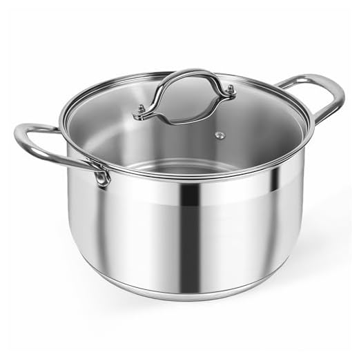 Kirecoo 8-Quart Heavy-Duty Stainless Steel Stockpot with Lid
