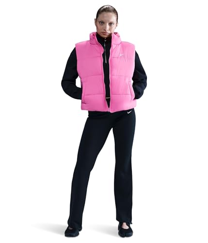 Image of Nike Women's Standard Sportswear Therma-FIT Synthetic Fill Classic Vest, Playful Pink/White