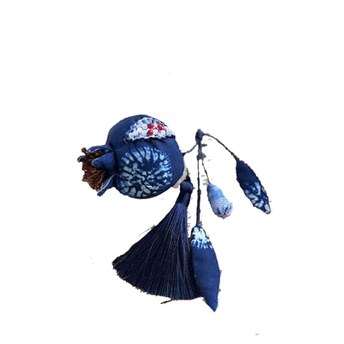 Bolsa perfumada con bordado hecho a mano azul 22x7 cm miniatura 1