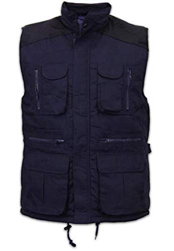 Image of High Mount Men's Padded Coffman Bodywarmer Gilet Hiking Outdoor with Multi Pockets Sleeveless Waistcoat Jacket (Navy, M)