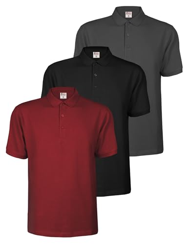 ALPIDEX Polo Męskie 3-Pak Koszulki z Krótkim Rękawem 100% Bawełna Klasyczny Krój Jednokolorowe S M L XL XXL 3XL 4XL 5XL, Rozmiar:M, Kolor:Sunset