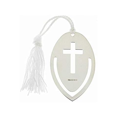 Oval Sterling Silver Cross Bookmark Cover