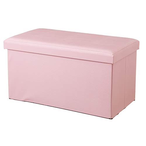 Puff de pie de Cama de Madera tapizado Rosa clásico para Dormitorio Basic - LOLAhome