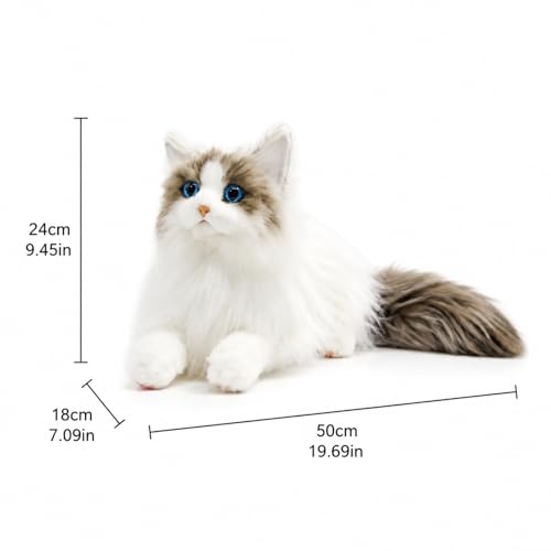 Peluche chat Ragdoll réaliste : doudou doux yeux bleus et cadeau - 6