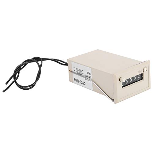 FTVOGUE Contador de Pulso Electromagnético CSK5NKW, Totalizador de Pantalla Digital de 5 Dígitos para Conteo de Señales Eléctricas Industriales en Maquinaria Textil Química Petrolera (DC12V)