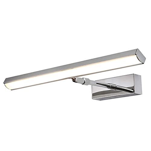 Réglette miroir LED orientable inox pour éliminer les zones d'ombres au maquillage 59cm