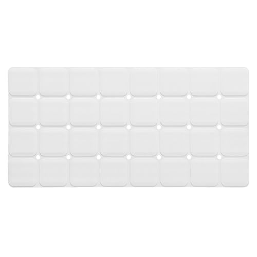 Image of Webos Silicone Bath Mat with Suction Cups – Non-Slip Foldable Bathtub & Shower Mat, Durable & Quick-Dry Safety Tub Mat with Large Drain Holes for Families 28"x 14" White