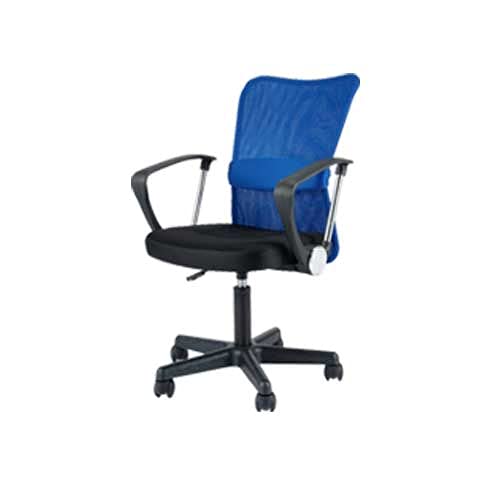 LOOKIT オフィスチェア 肘付き メッシュバック付きチェア ミーティングチェア キャスター付き メッシュ張り ブルー NF-QUE-1AR