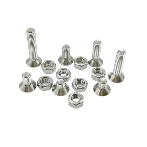 Compatible con tornillo de cabeza llave Allen M2 .5 M3 M4 M5 M6 DIN7991 acero inoxidable 304 hexagonal plano avellanado y juego tuercas(M2M2.5)