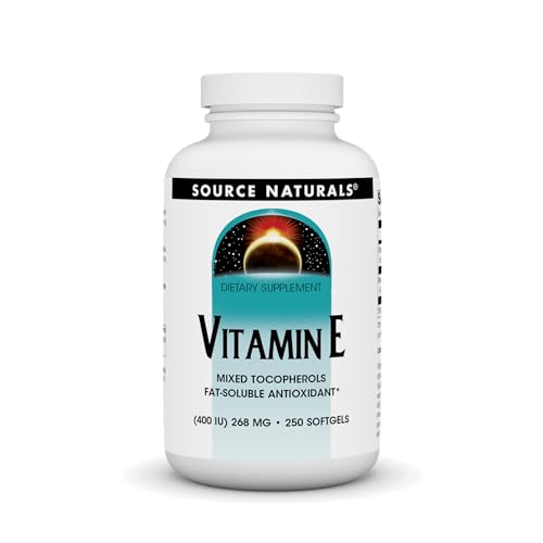 Source Naturals Vitamin E, Mixed Tocopherols 400 iu Fat-Soluble Antioxidant - 250 Softgels