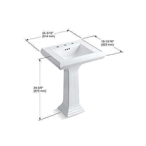 Kohler K-2238-8-0 Memoirs Pedestal Bathroom Sink, White #TOP3
