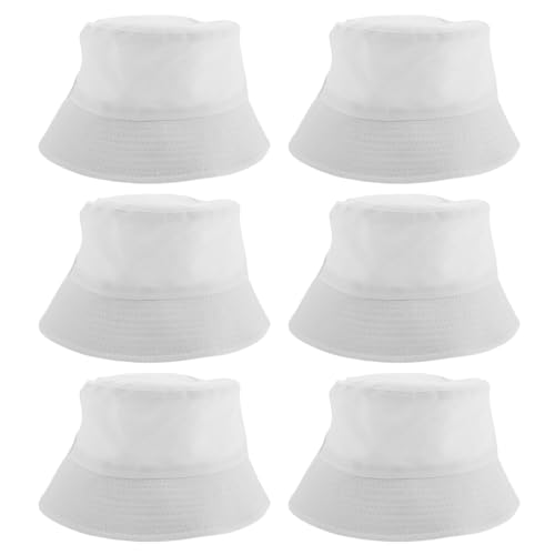 Chapeaux de pêcheur vierges lot de 6 bobs lavables contre les coups de soleil