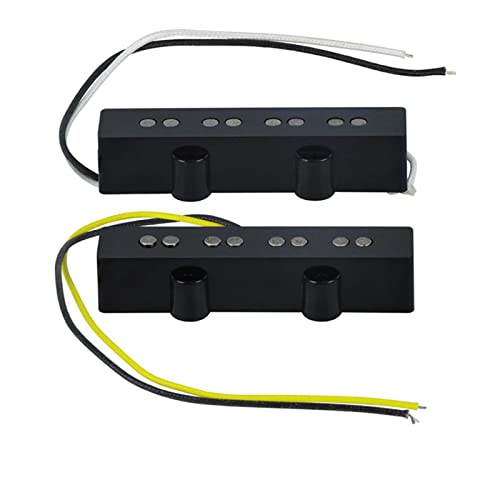 ZUZU New Open Neck & Bridge Pickups 4 String J Bass Pickup Alnico 5 Black Set Guitar Pickups