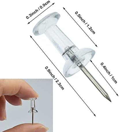 120 Pcs Push Pins Thumbtacks Needle Plastic Head Thumb Tacks for Map Mark Wall Cork Notice Bulletin Board