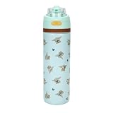 Bioworld The Mandalorian Grogu All-Over Print Blue 24 Oz Stainless Steel Water Bottle