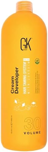 GK HAIR Cream Developer 30 Volume 33.8 Oz - High Lift Color Activator for Enhanced Brightness and Even Tone - Supports Smooth Looking Hair with Controlled Processing
