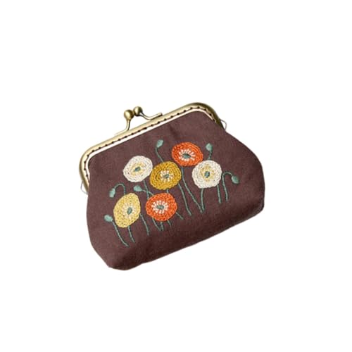 Kit de bordado de flores con bastidor y agujas para personalizar bolsos de tela