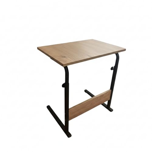 Metal Gövdeli Laptop Sehpası 60x40 cm, Yükseklik Ayarlı Çalışma Masası, Atlantik Çam