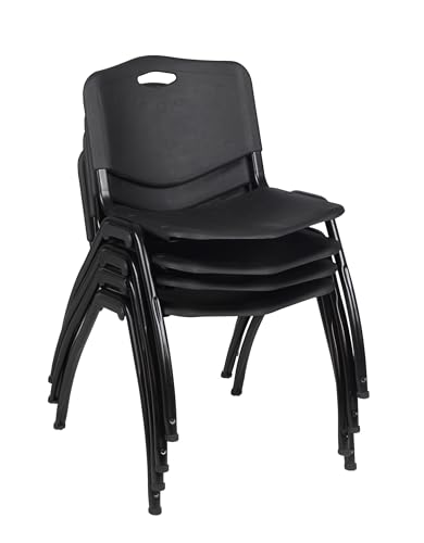 Image of Romig Axis-Pro 66 x 24 in. Mobile T-Base Training Table- Cherry, 2 M Stack Chairs- Black