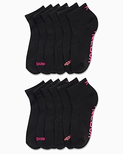 Reebok Women's Quarter Crew Socks - 12 Pack Performance Cushion Comfort Crew Socks - Athletic Socks for Women (4-10)2