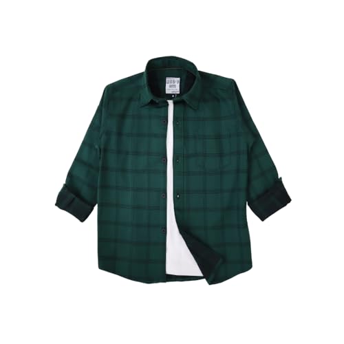 Image of Rocket Science Boy's Casual Regular-Fit Cotton Checked Long Sleeves Shirt.