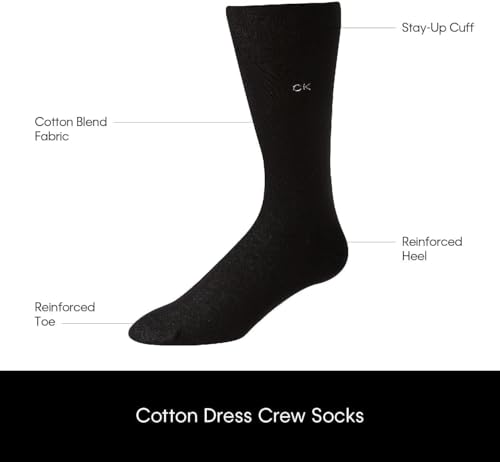 Calvin Klein Men's Dress Socks - 3 Pack Patterned Crew Socks3