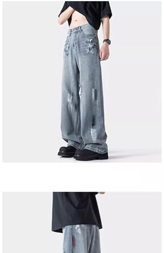 Men's Jeans American Summer Loose Straight Wide-Leg Pants4