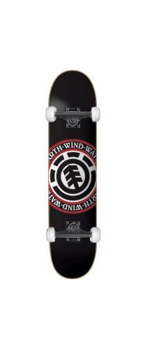 Skateboard Seal Black 7.75" Assembled Complete with Black Trucks