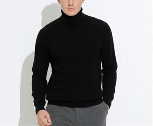 Men’s High Neck Sweater Cotton Blend Knit Pullover Winter Basic Warm Slim Jumper2