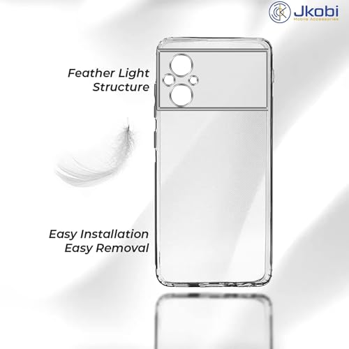 Image of Jkobi Back Case Cover for Poco M5 (Silicone Clear Shockproof Case with Camera Protection | Soft and Flexible | Transparent)