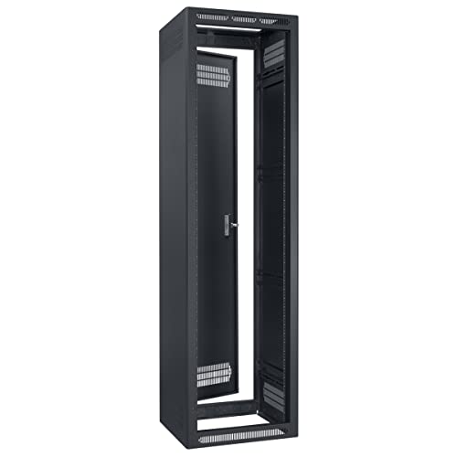 Lowell LER-4422 LER Series 44U X 22 Inches D Enclosed AV Rack with Rear Door, Black; Pilot Point Screws with Captive Washers; Threaded Inserts (for Optional Leg Levelers); Grounding Stud