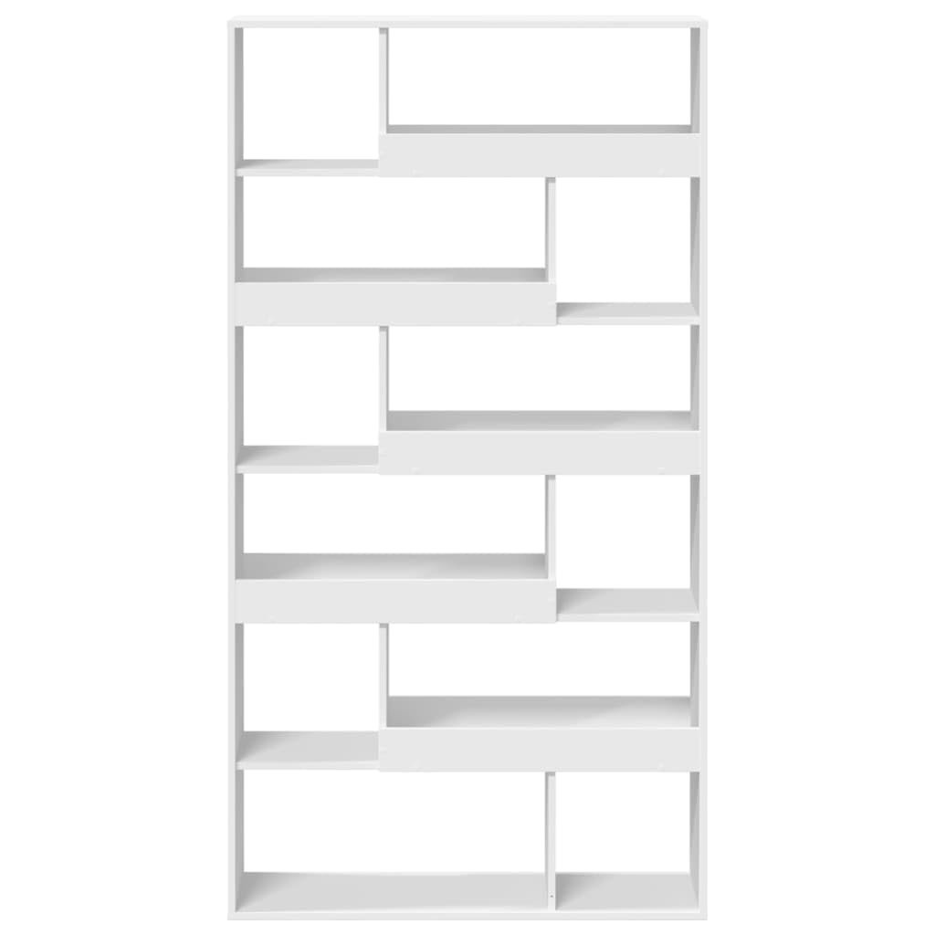 Divisorio bianco, 100 x 33 x 187,5 cm, in legno con 12 scomparti aperti, scaffale versatile per soggiorno, studio, corridoio e camera da letto, robusto mobile organizzativo