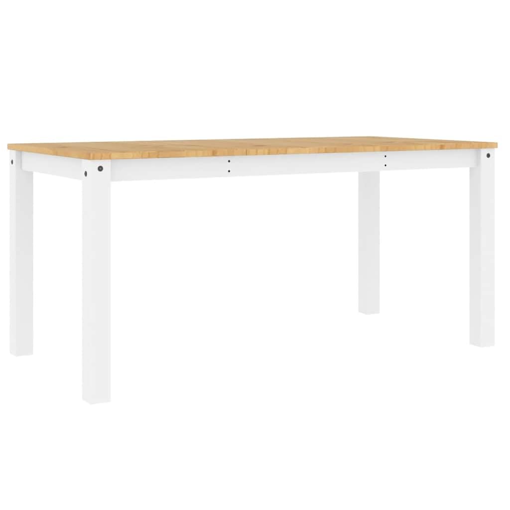 Tavolo da pranzo Panama 160x80x75 cm Legno di pino massiccio Bianco