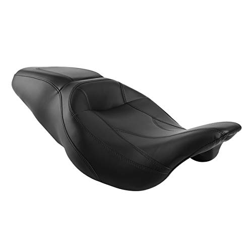 One Piece 2-Up Motorcycle Driver Passenger Leather Seat For Harley Davidson Touring Road King Street Glide Electra Glide Road Glide 2009-2023