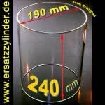 Verre De Rechange Chauffe-Saucisses D=190mm H=240mm - Verre Borosilicate Jenaer Résistant à La Chaleur
