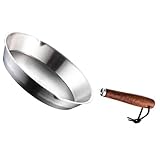 NUOBESTY Mini Sartén Multifunción para Huevos de 16 Cm, Acero Inoxidable 304, Antiadherente, Sartén Portátil para Freír Aceite y Cocinar en Hogar o Barbacoa