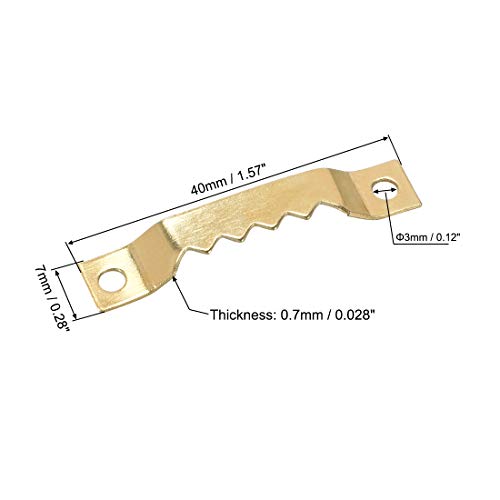 Image of uxcell Picture Hangers, 1 3 /5 Inch Double Hole with Screws for Frame Hanging, 10 Pcs (Golden)