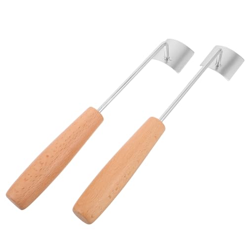 KICHOUSE 2 Piezas Pelador de Maíz Manual de Acero Inoxidable con Mango de Madera Herramienta Desgranadora de Mazorca para Cocina y Picnic para Pelar Granos de Forma Rápida y Cómoda