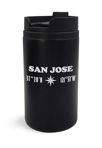 Coordinates San Jose California USA City, Gravierter Kunst, Reisebecher Isoliert