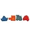 R&M Transportation Theme Cookie Cutter Stamper 4 Piece Set, Assorted Colors, Train, Boat, Helicopter, Car Cookie Stamper