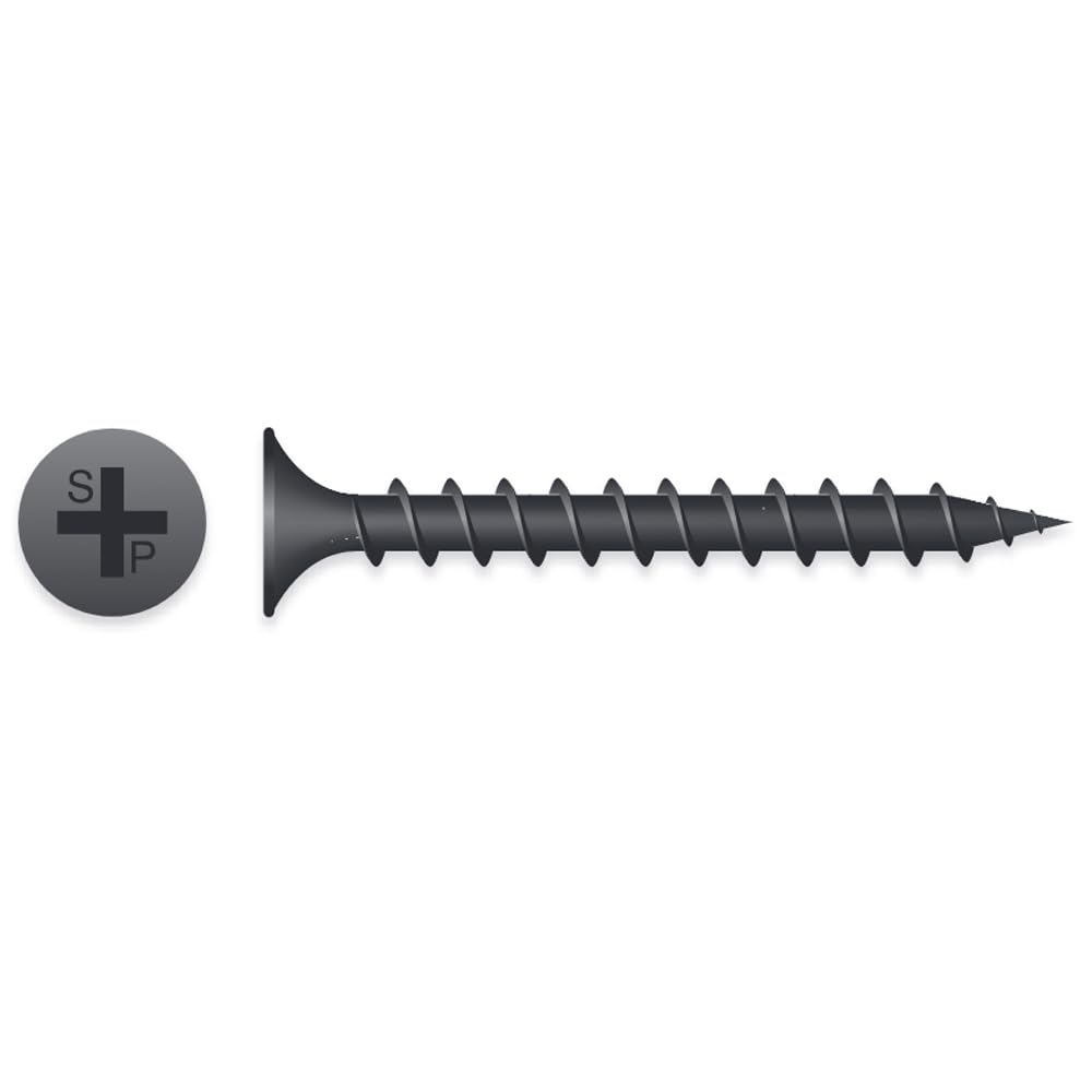 (5000) 6x1-5/8 Phillips Bugle Head Coarse Thread Black Phosphate Coated Drywall Screw #137963