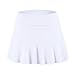 32e-SANERYI Women's Basic Elastic Tennis Skirt with Shorts Athletic Skort(sk25,M,White)