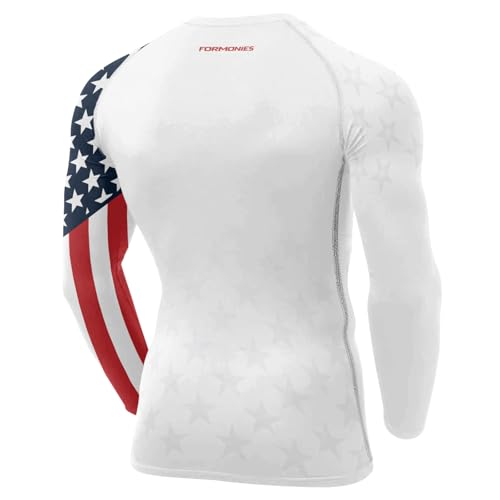 FORMONIES Men's Patriot Rash Guard – Long Sleeve Compression Shirt for BJJ MMA No-Gi Wrestling, Moisture-Wicking3