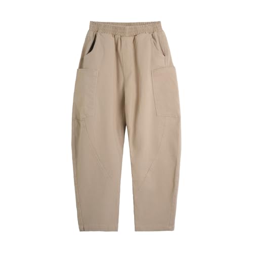 LittleSpring Boys Pants Loose Fit Casual Pant with Elastic Waist Pockets Trousers