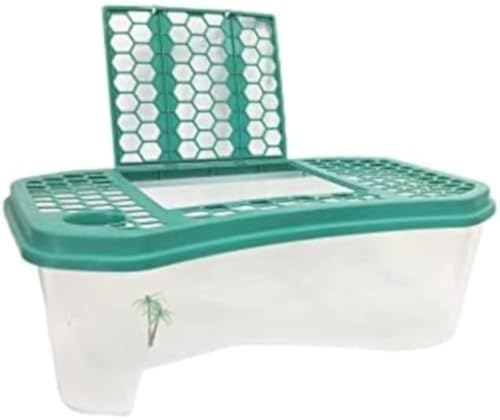 新登場 カメ用水槽 大きい カメ 水槽 亀の水槽 亀 飼育ケース ボックス タートルタンク 日向ぼっこ台 ミドリガメ クサガメ スッポン 観察 排水孔 階段 エサ皿 白+ピンクのカバー 亀用ハウス 多頭飼い対応 ヤドカリ飼育 (白+緑のカバー,74cm)