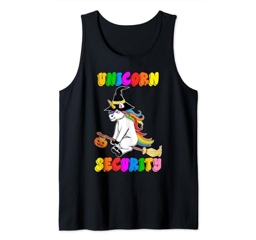 Halloween Dad Mom Daughter Adult Costume Unicorn Security Tank Top
