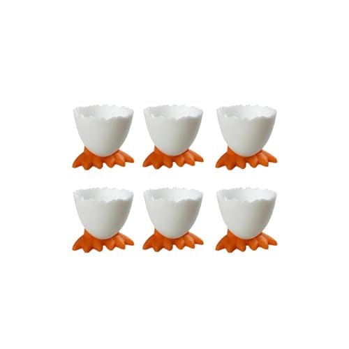 Egg Cups Cartoon Egg Holders Soft Hard Boiled Egg Cups for Breakfast Brunch Soft Boiled Egg (Orange)